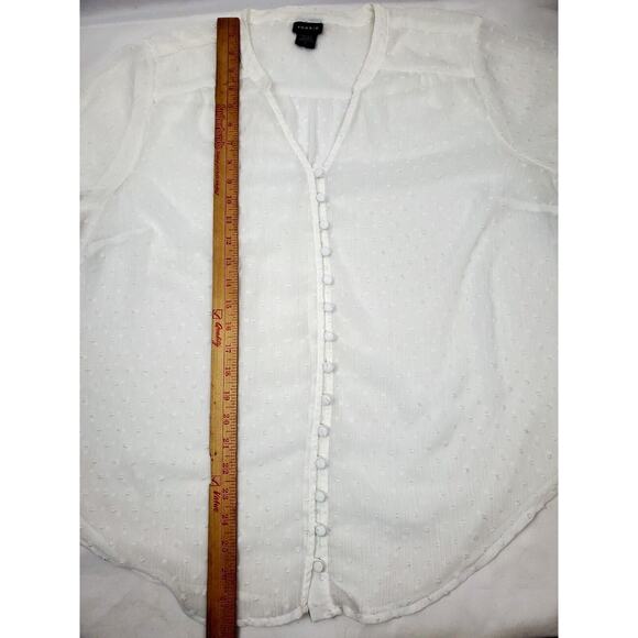 Torrid Top Plus Size 1 White Polka Dot Popover Short Sleeve Womens Tunic 1X 1XL - Picture 3 of 6
